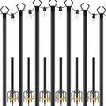 NUERPO 7 Pack String Light Poles,Metal Poles for Hanging Outdoor Light Strings,7 Pack 10 FT Light Poles Stand for Outside Garden,Patio,Wedding,Backyard,Deck,Party