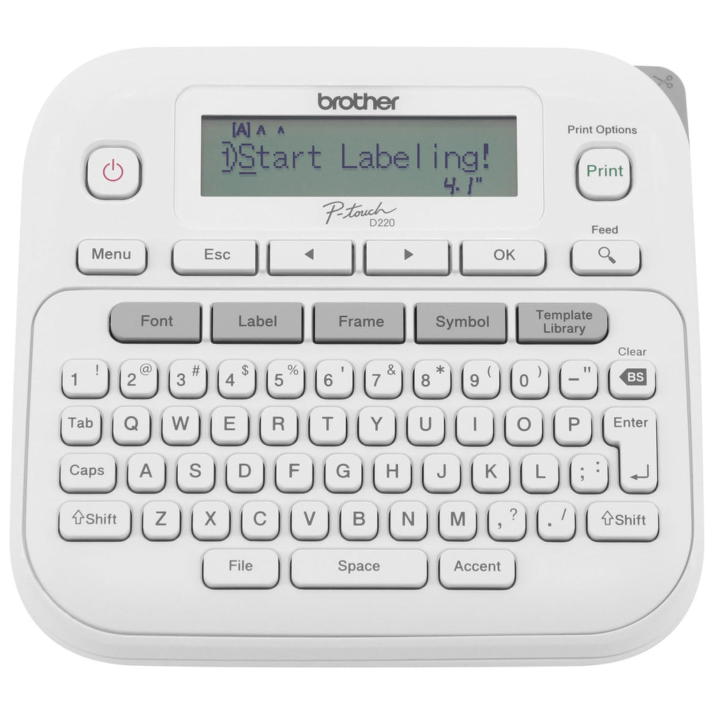 Brother P-Touch PTD220 Home/Office Everyday Label Maker | Prints TZe Label Tapes up to ~1/2 inch White