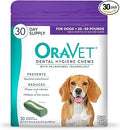 ORAVET Dental Chews for Dogs, Oral Care and Hygiene Chews (Medium Dogs, 25-50 lbs.) Purple Pouch, 30 Count
