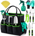 Heavy Duty Gardening Tools - Gardening Gifts for Women, Men, Mom, Dad - Durable, Ergonomic Garden Tools Set (Green)