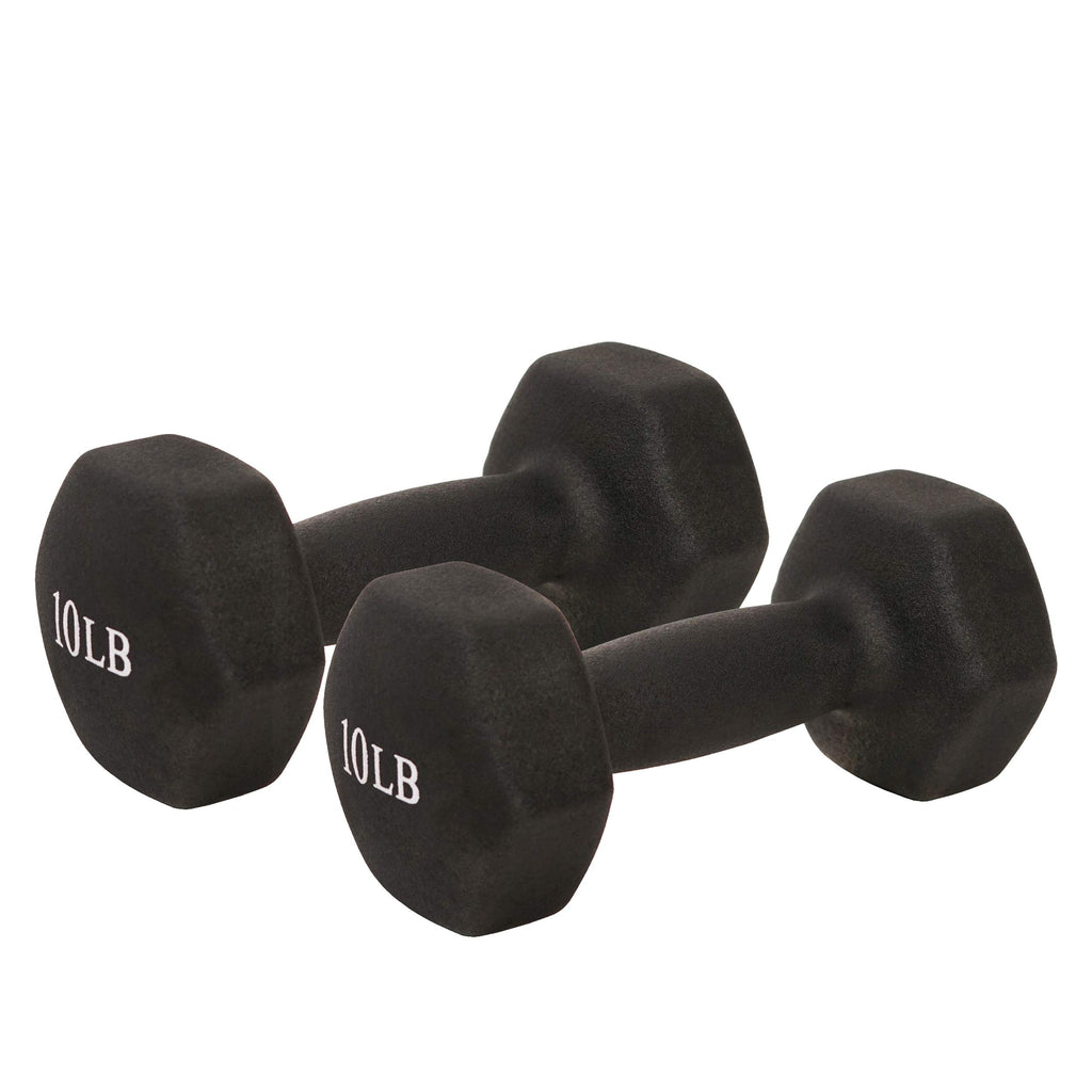 Sunny Health & Fitness Neoprene Coated Hex Shaped Dumbbell Non-Slip Fitness Weights for Home Gym Exercise, Full Body Workout Strength Building, Weight Loss, Sold in Pairs - Sizes - 2LB, 5LB, 8LB, 10LB