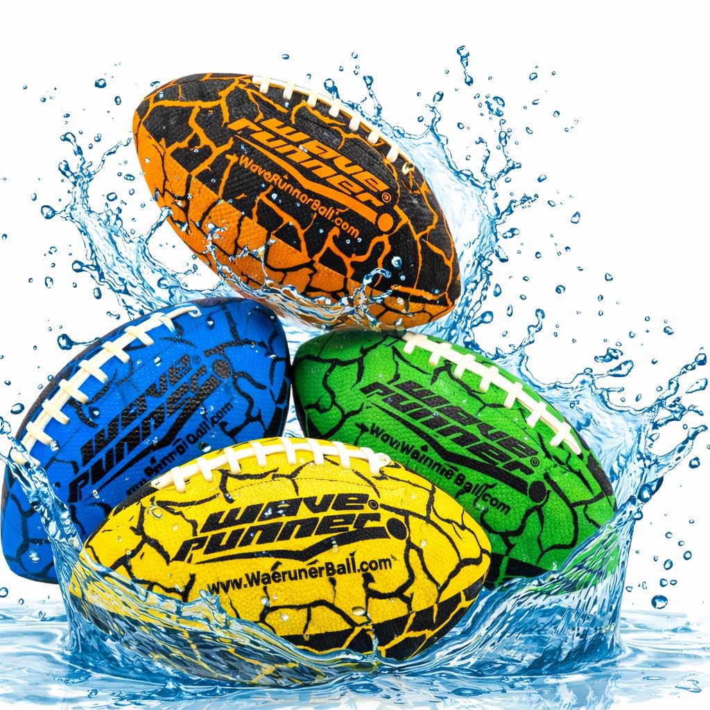 Wave Runner Water Football for Pool and Beach | Waterproof Football for Outdoor Games for Adults, Teens, and Kids - Lightweight Pool Toys, Easy Wet Grip, Outdoor Summer Toy