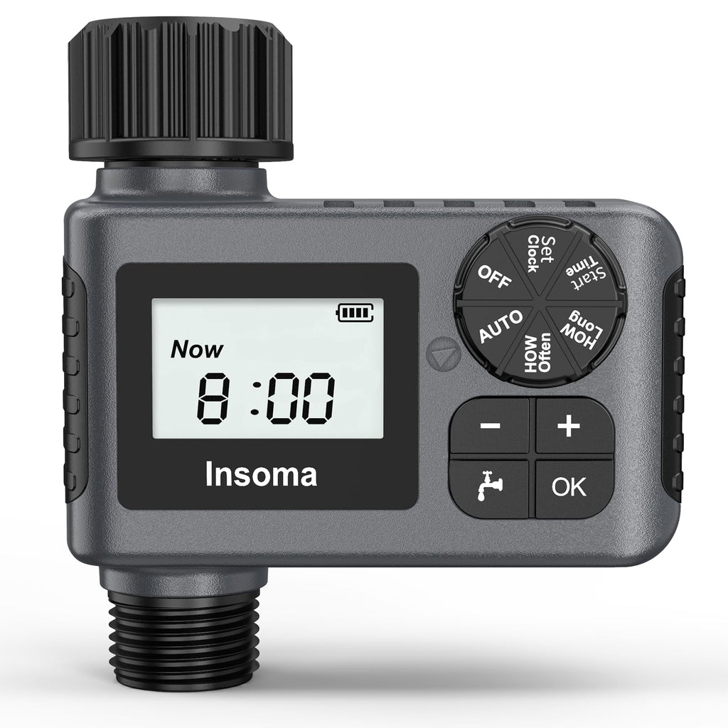 Outdoor Garden Hose Faucet Timers, Programmable Water Sprinkler Timer with Rain Delay/Manual/Automatic Drip Irrigation and Lawn Watering System for Yard, 1 Outlet