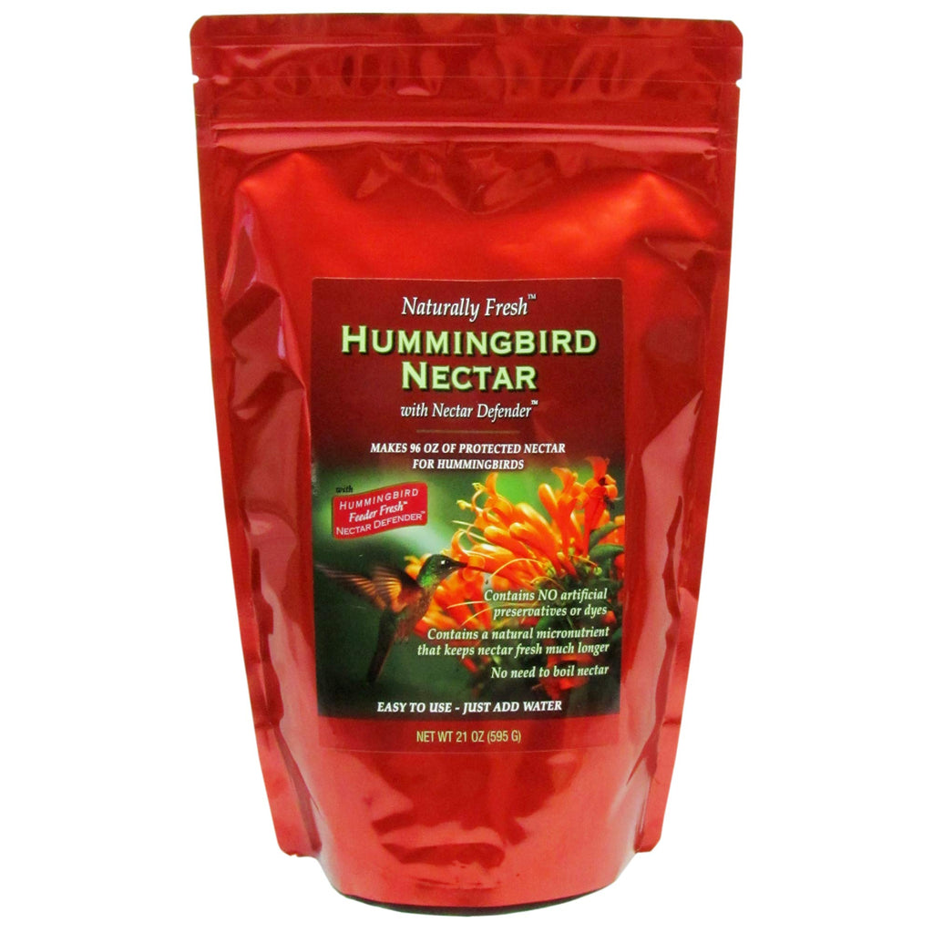 Sapphire Labs Naturally Fresh Hummingbird Nectar with Nectar Defender Lasts Longer in Hummingbird Feeders | Easy to Use Powder | Makes 96 oz of Clear Hummingbird Nectar