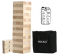 Outdoor Games Large Wooden Tower Stacking Game - 54 Premium Pine Blocks Stack up to 4FT with Custom Rules Board & Heavy Duty Carry Bag - Outdoor Lawn Games for Backyard Parties, Camping, Tailgating