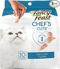 Purina Fancy Feast Purely Hand-Flaked Tuna Cat Treats, Steam-Baked Real Tuna, Pack of 5, 10 Count Pouches