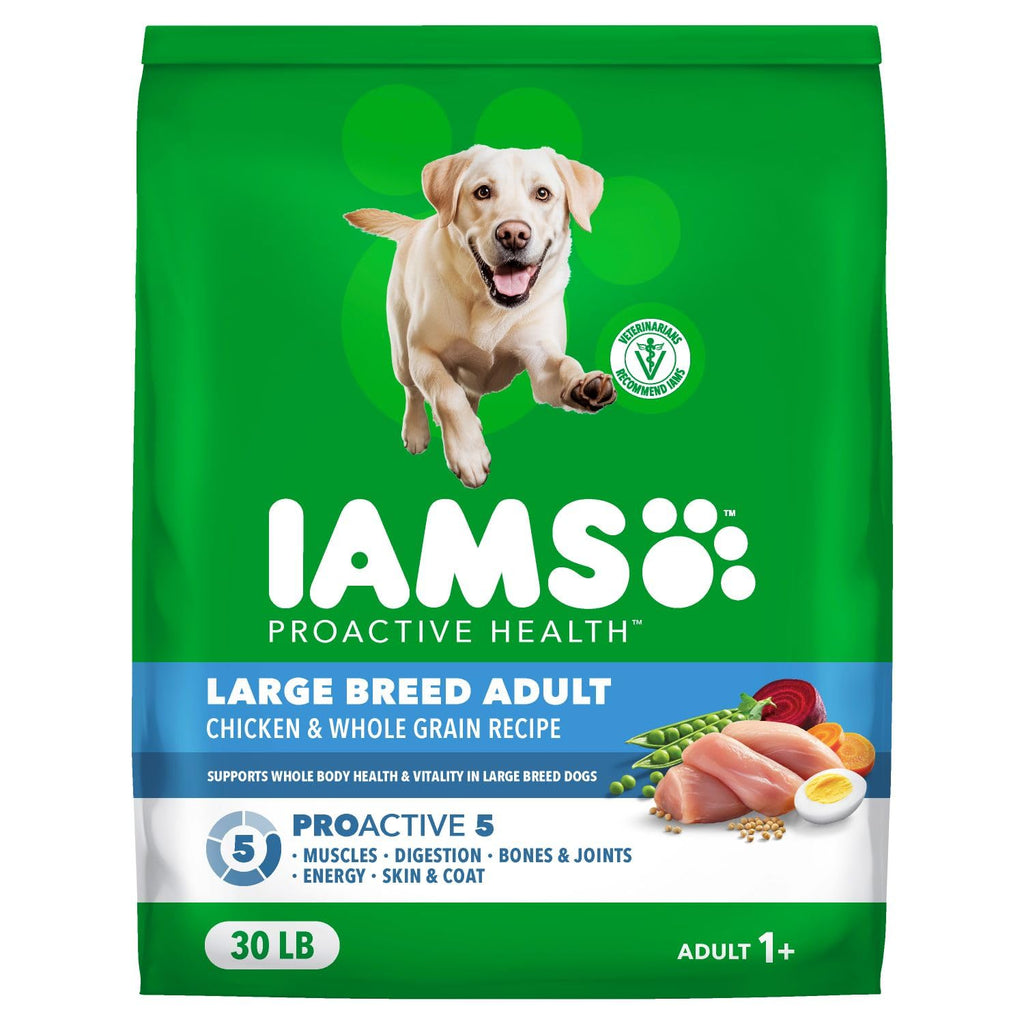 IAMS Proactive Health Large Breed Dry Dog Food, Adult Dry Dog Food for Large Breeds, Chicken, 30 lb. Bag