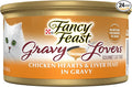Purina Fancy Feast Gravy Lovers Chicken Hearts and Liver Feast Grilled Gourmet Cat Food in Wet Cat Food Gravy - (Pack of 24) 3 oz. Cans
