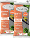 Happy Wings Nyjer/Thistle Seeds Wild Bird Food - (Pack of 2, 13 Ounce x 2) | Prefilled Sock | No Grow Seed | Bird Seeds for Wild Birds