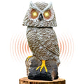 Solar Powered Garden Owl with Motion Detection, Rotating Head, Realistic Hoots and Silent Mode, Outdoor Statue and Sculpture, Owl Decoration for Home, Garden, Patio and Lawn