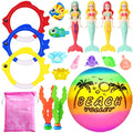 18 Pcs Diving Pool Toys for Kids Ages 3-12 Set with Storage Bag,Pool Games Summer Swim Water Sinking Mermaid Toys