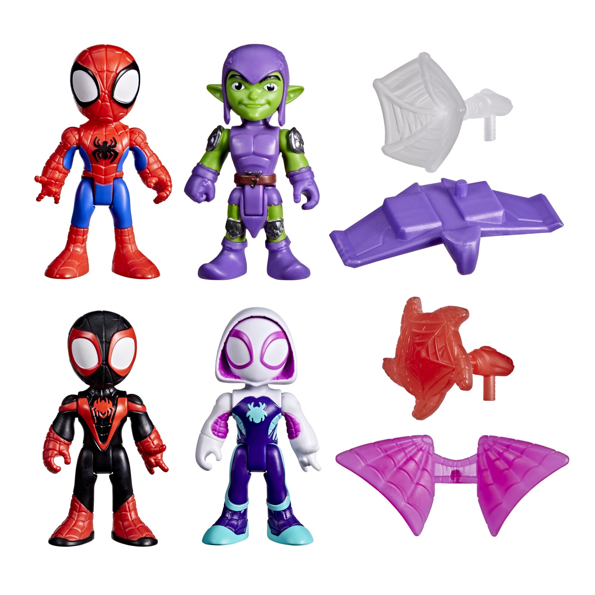 Marvel Spidey and His Amazing Friends Web-Slinging Adventure Set, 3-Inch-Scale (7.6 cm) Action Figure Set, Spider-Man Toys for Kids Ages 3+ ( Exclusive)