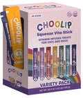 Choolip Squeeze Vita Stick Lickable Cat and Dog Treats - 49-Count Variety Pack - Real Meat Puree with Multivitamins for Total Pet Wellness - Grain-Free, Moisture, Vet-Formulated