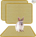 DYAUS Rabbit Scratching Pad, Sisal Bunny Scratch Pad, Natural Rabbit Foraging Mats for Cages, Indoor Bunny Toys Accessories for Bedding Biting Sleeping Resting (2PCS, 16x12in)