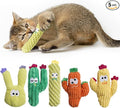 Pawsible Cat Toys for Indoor Cats, 100% Pure Organic Catnip-Filled Toys Without Cotton, Interactive Cactus Kitten Toy for Anxiety Relief, Soft Cute Teething &Chew Toys, 5 Pack
