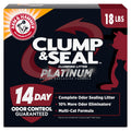ARM & Hammer Clump & Seal Platinum Cat Litter, Multi-Cat Clumping Litter Forms Rock-Hard Clumps, Powerful Odor Eliminators with Baking Soda, 14-Day Odor Control, 18 lbs