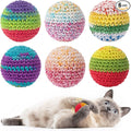 Retro Shaw Cat Toys Balls, Yarn Cat Ball with Bell Inside, Kitten Toys for Indoor Cats Kitty, Interactive Cat Nip Chew Toys for All Pet Breed 6 Pack