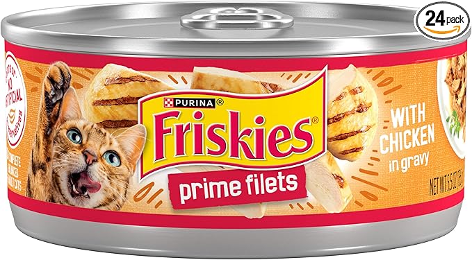 Purina Friskies  Filets With Chicken in Wet Cat Food Gravy - (Pack of 24) 5.5 oz. Cans