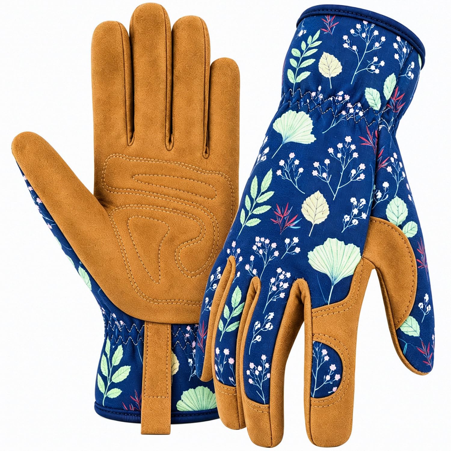 Womens Gardening Weeding Working Gloves, Leather Garden Glove for Women Thorn Proof No Stab for Digging, Planting,Pruning