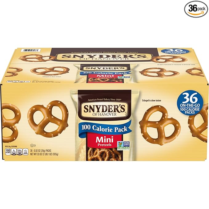Snyder's of Hanover Mini Pretzels, 100 Calorie Individual Packs, 36 Ct