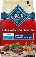 Blue Buffalo Life Protection Formula Beef & Brown Rice Adult Dry Dog Food, Supports Immunity with Antioxidant-Rich LifeSource Bits, Promotes Healthy Muscle Development, Skin & Coat Health, 5 lbs.