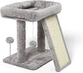17.1-inch Small Cat Tree Tower with Scratching Post for Indoor Cats,Light Grey