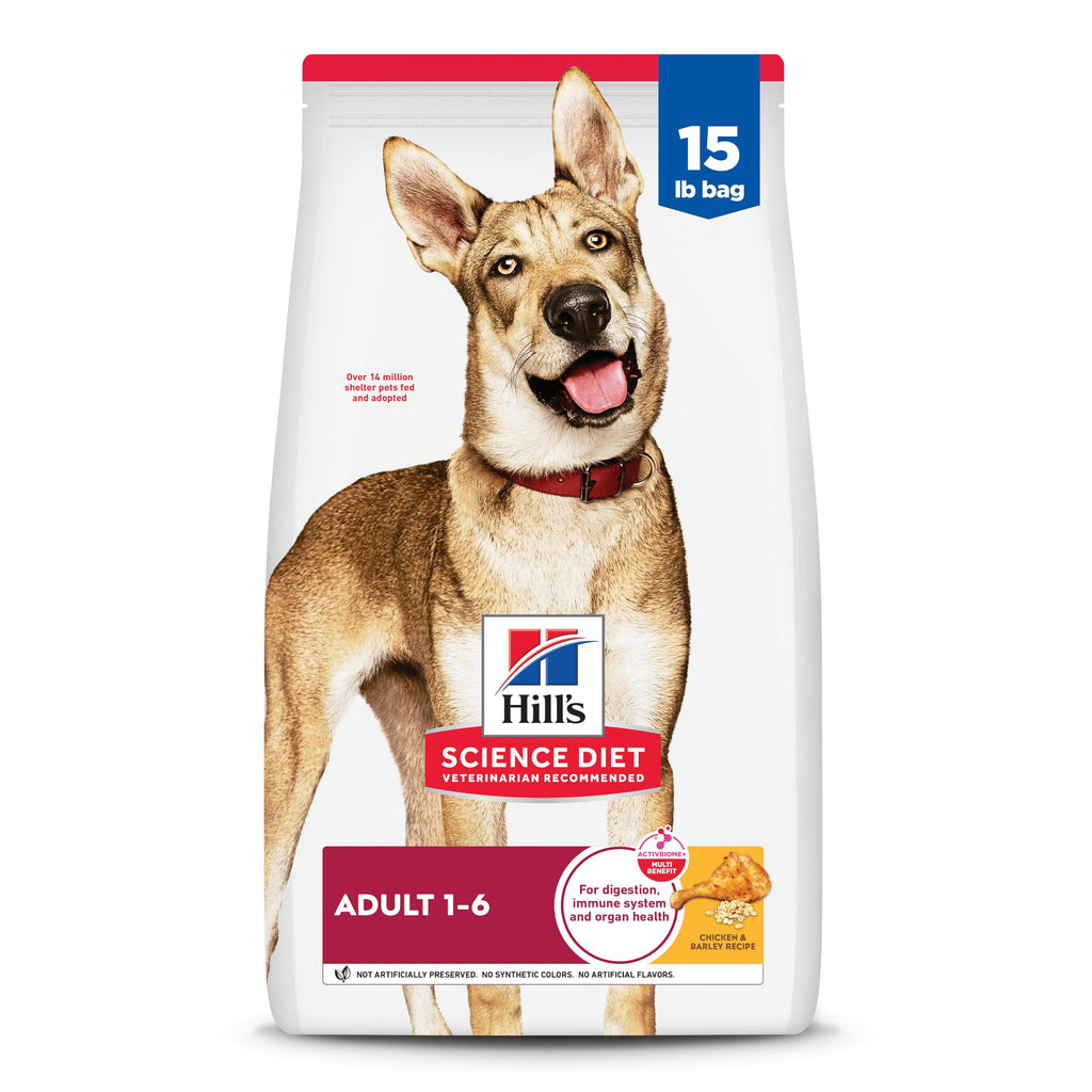 Hill's Science Diet Adult 1-6 Dry Dog Food, Chicken & Barley, 15 lb. Bag