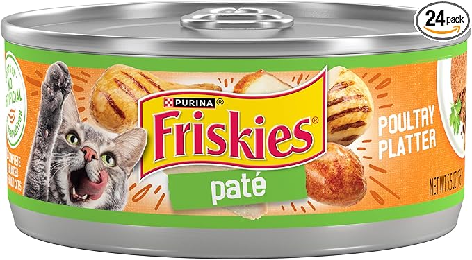 Purina Friskies Wet Cat Food Pate, Poultry Platter - (Pack of 24) 5.5 oz. Cans