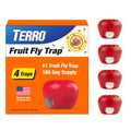 TERRO Fruit Fly Traps for Indoors (4 Pack) + 180 Days of Lure Supply - T2503SR - Lure and Kill Indoor Fruit Flies Near Fruit, Trash Cans, Countertops - Ready to Use Trap - 180 Day Supply