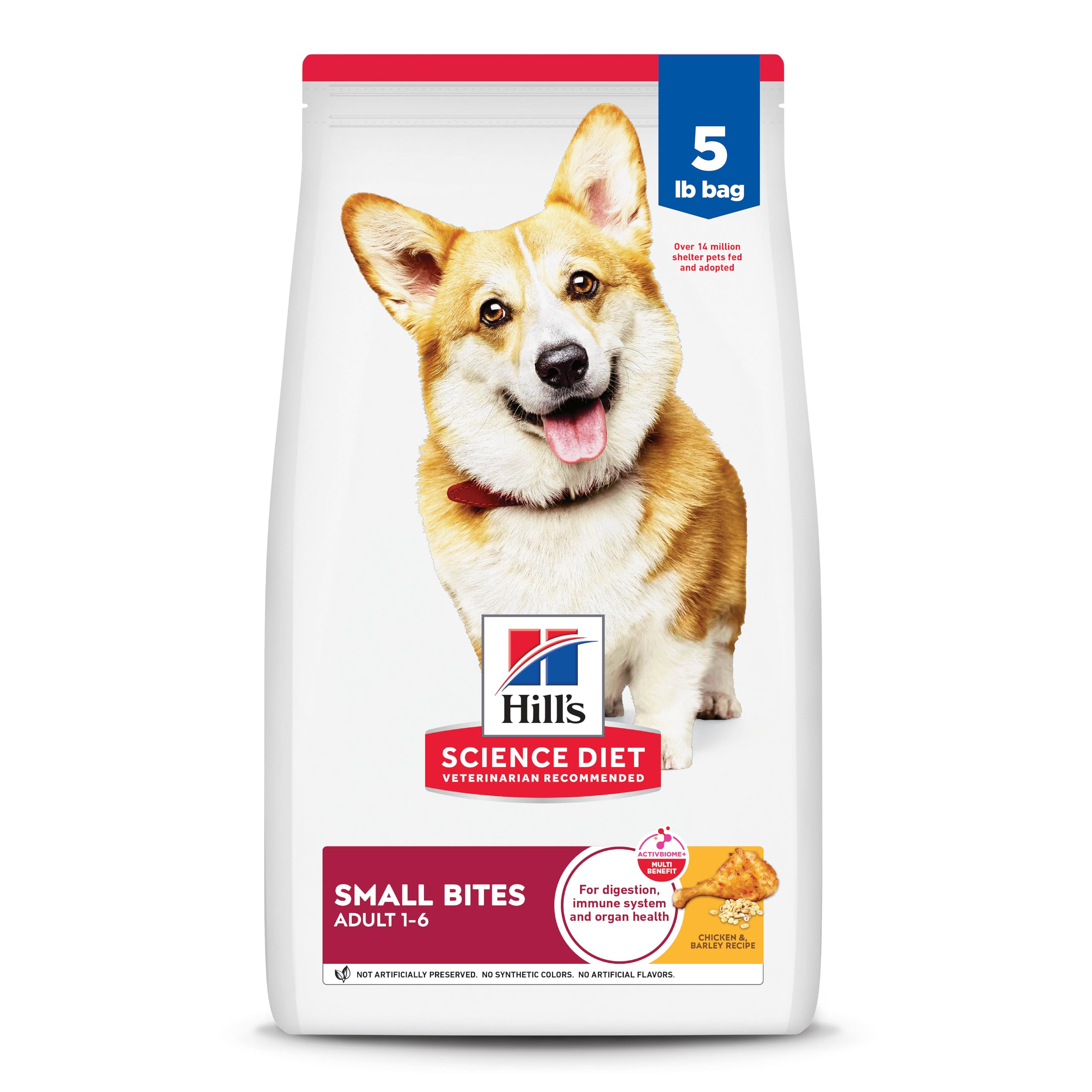 Hill's Science Diet Adult 1-6 Small Bites Dry Dog Food, Chicken & Barley, 5 lb. Bag