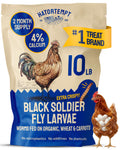 Hatortempt 10lb Dried Black Soldier Fly Larvae - More Calcium Than Mealworms for Chickens - High Protein Chicken Feed Treats for Laying Hens, Wild Birds and Duck Food