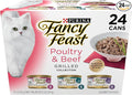 Purina Fancy Feast Grilled Wet Cat Food Poultry and Beef Collection Wet Cat Food Variety Pack - (Pack of 24) 3 oz. Cans