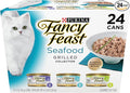 Purina Fancy Feast Grilled Wet Cat Food Seafood Collection in Wet Cat Food Variety Pack - (Pack of 24) 3 oz. Cans