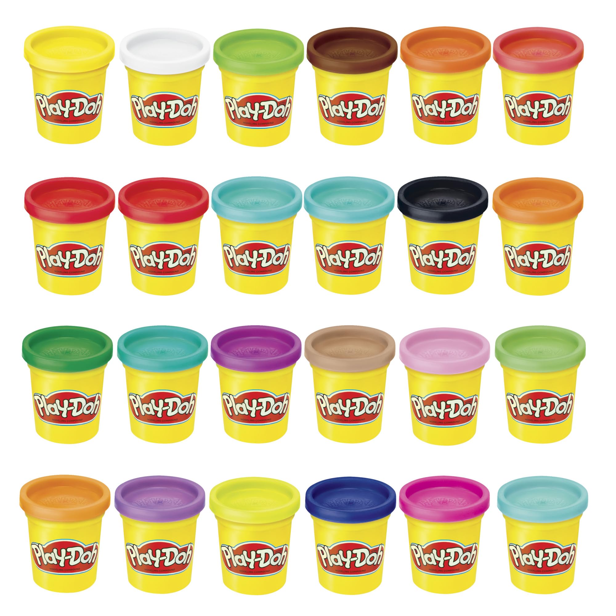 Play-Doh Modeling Compound 24-Pack Case of Colors, Non-Toxic, 3 Oz Cans of Assort. Colors, Back to School Classroom Supplies, Preschool Toys, Ages 2+ ( Exclusive)