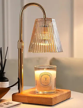 Candle Warmer Lamp with Timer, Dimmable Candle Warmer for Home Decor, Birthday Gifts for Women Mom, Adjustable Height Wax Melt Warmer with 2 Bulbs