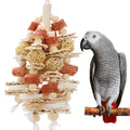 Bird Toys that is 17.5 Inches in Length, Parrot Toy Designed for Chewing Features Natural Corn cob and Loofah Slices, Can Be Hung in Large and Medium-Sized Parrot Cages