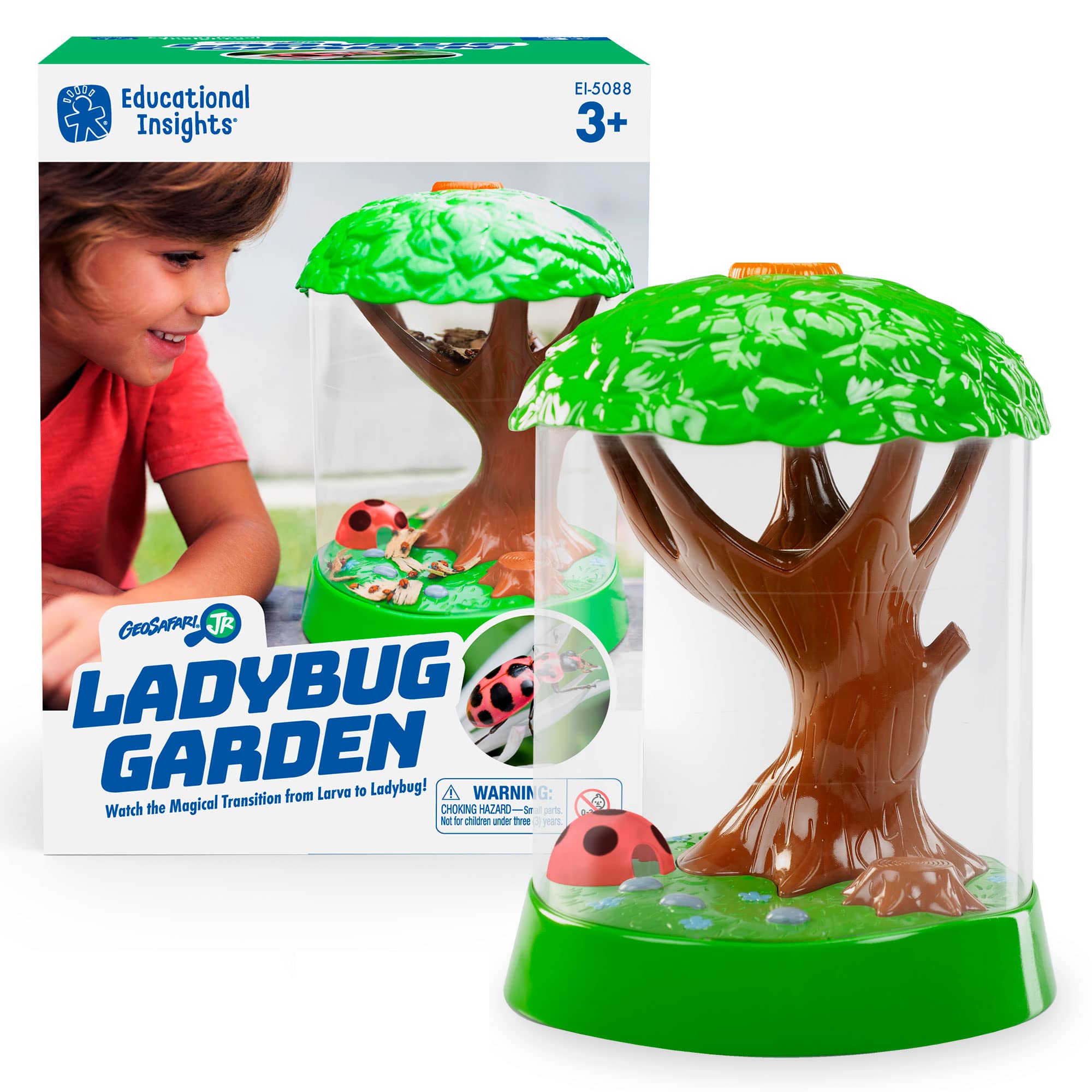 Educational Insights GeoSafari Ladybug Garden - Ladybug House with Live Ladybugs, Bug Catching Kit, Terrarium Kit for Kids & Toddlers, Bugs for Kids, At Home STEM Bug Habitat for Boys & Girls Ages 3+