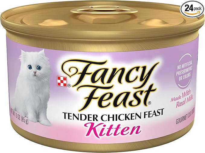 Purina Fancy Feast Kitten Tender Chicken Feast Wet Kitten Food Pate - (Pack of 24) 3 oz. Cans