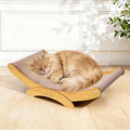 Cat Scratcher Bed for Indoor Cats - 23.6" Large Natural Sisal Cat Scratching Board, Wood Frame Scratch Pad, Modern Cats Lounger/Hammock, Easy Assembly Furniture