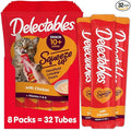 Delectables Squeeze Up Creamy Squeezable Puree, Lickable Wet Cat Treats, Grain Free, No Added Fillers, No By-Products, No Added Preservatives, 0.5 Ounces Senior Chicken, 32 Tubes Total