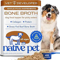 Native Pet Bone Broth for Dogs - Made with Real Beef Bone Broth, Dog Food Toppers for Picky Eaters - Provides Extra Hydration & Nutrition for Joint Strength, Immunity & Heart Health-48 Scoops