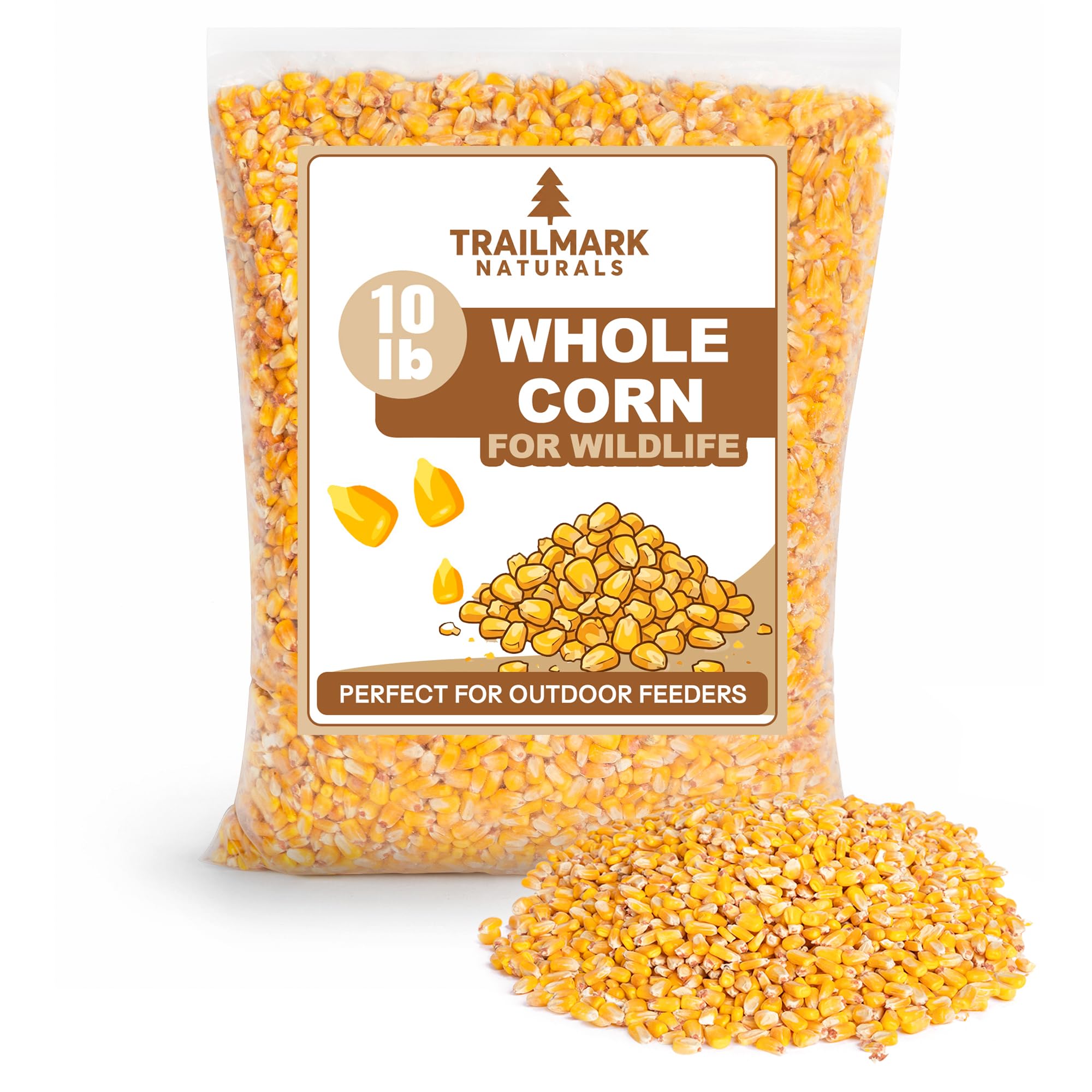 Whole Corn 10 LB– Premium Bird Seed & Wildlife Feed for Ducks, Deer, Squirrels, Chickens, and Turkeys – Whole Corn for Wild Birds – Grown in USA