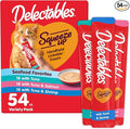 Delectables Squeeze Up Seafood Variety Pack, Creamy Squeezable Puree, Lickable Wet Cat Treats, Grain Free, No Added Fillers, No by-Products, No Added Preservatives, 0.5 Ounces Tube, 54 Tubes Total