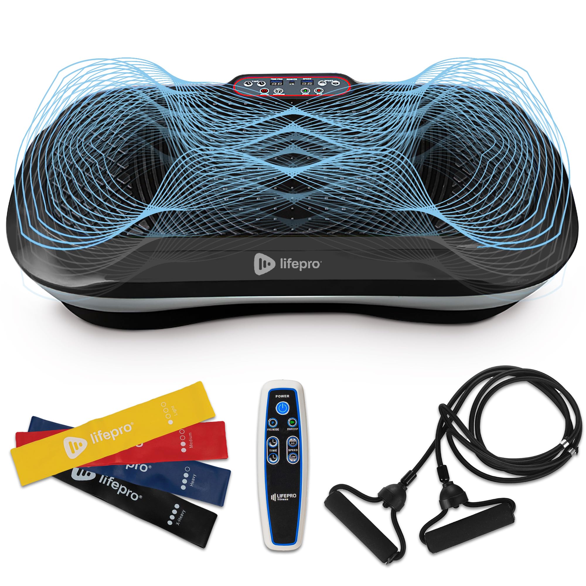 Lifepro Waver Vibration Plate Exercise Machine – High-Intensity Vibration Plate for Lymphatic Drainage – Full-Body Workout Vibrating Platform with Loop Bands – Fitness Equipment for Strength & Toning