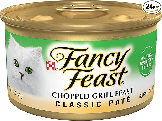 Purina Fancy Feast Chopped Grill Feast Classic Wet Cat Food Pate - (Pack of 24) 3 oz. Cans