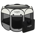 Love's cabin Pet Puppy Dog Playpen, Small Dog Tent Crates Cage Indoor/Outdoor, Portable Playpen for Cat, Foldable Pop Up Dog Kennel Playpen with Carring Case, Removable Zipper Top, Grey