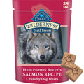Blue Buffalo Wilderness Trail Treats Crunchy Dog Biscuits, Grain-Free and High-Protein Dog Treats Made with Natural Ingredients, Salmon Recipe 24-oz Bag