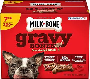 Milk-Bone GravyBones Dog Biscuits, Gravy Coated Small Dog Treats, 7 Lb. Box