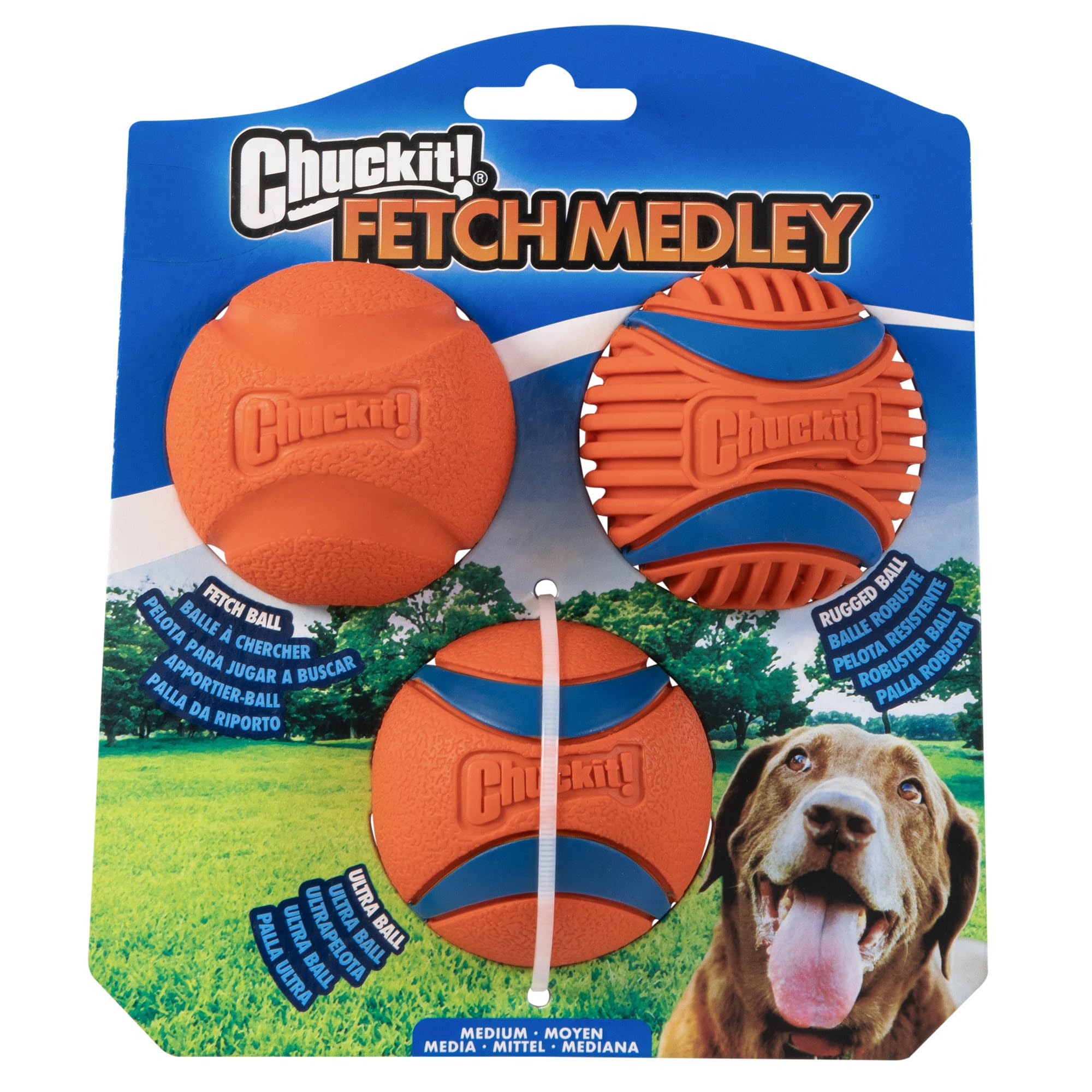 Chuckit! Dog Balls - Interactive Dog Toys, High-Bounce Fetch Ball, Ultra and Rugged Balls, Durable - Size Medium, 2.5-inch Diameter, Set of 3