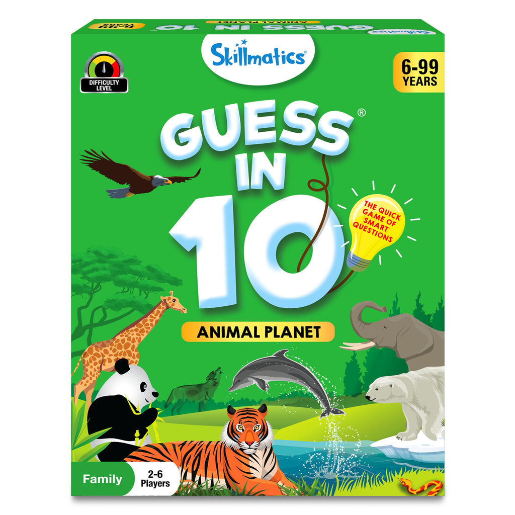 Skillmatics Guess in 10 Animal Planet, Card Game, Perfect for Boys, Girls, Kids, Teens, Adults Who Love Animals, Trivia Games, Travel Games, Screen-Free Fun, Gifts for Ages 6, 7, 8, 9, 10, and Up